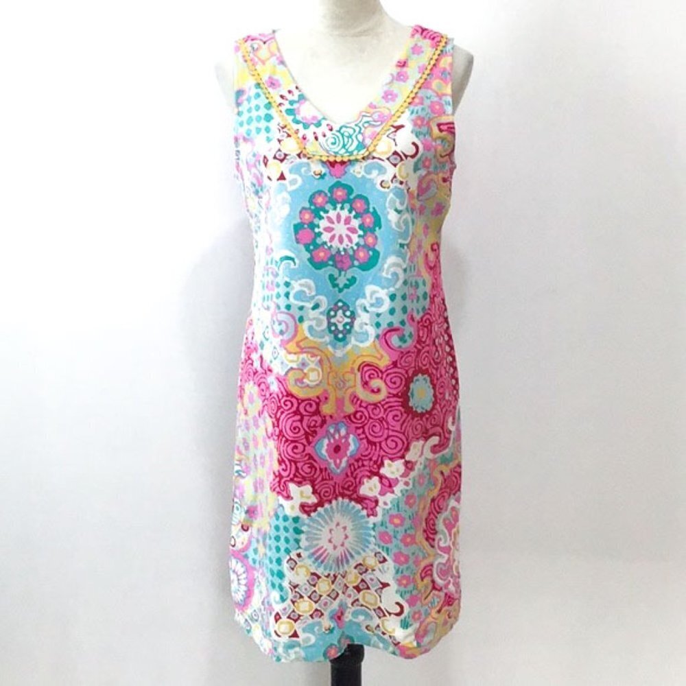 Talbots Medallion Interlock Shift Dress Extra Small - Picture 5 of 13